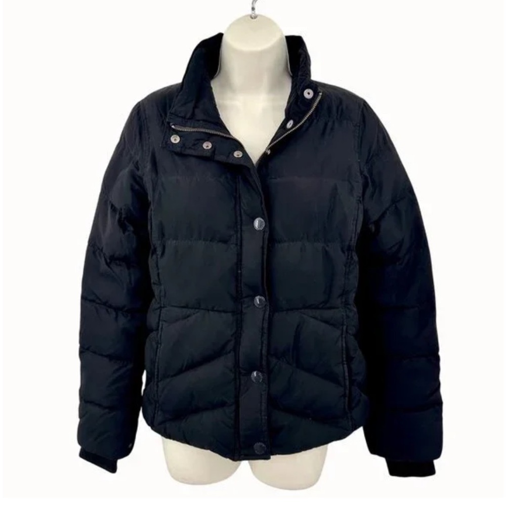 J.Crew Factory Black Puffer Jacket Down Feather Filled Women's Coat XS